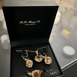 Macy's Gold Earrings with Citrine Stones
